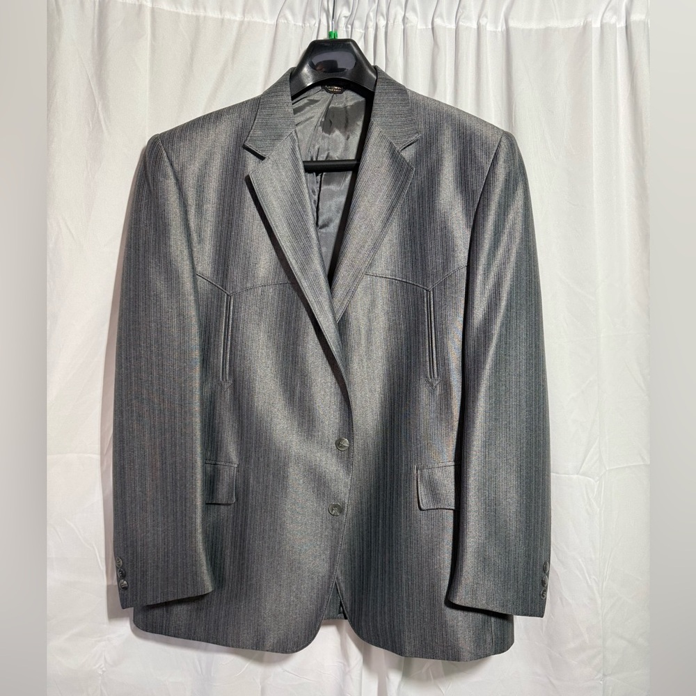 EUC Pagano West Western Charcoal Men's Blazer Sz 48R (VXHDOS)